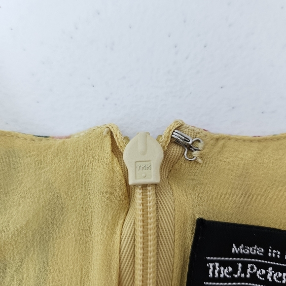 J. Peterman VTG 90's Silk Floral Yellow Fairy Whimsy Romantic Dress 4 - Picture 4 of 11